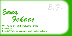 emma fekecs business card